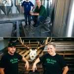 Jesse Inisan and Brandon Woodruff of Mancäve Brewing. Below: Stephen and Colleen Sheehan of Elk Horn Brewery.