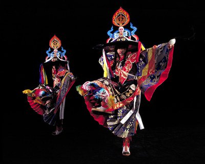 Monks from Drepung Loseling monastery perform sacred music sacred dance June 13.
