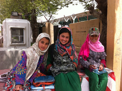 Afghan girls. Photo by Jake Klonoski