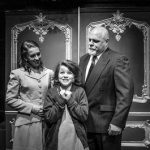 Jenny Parks as Molly, Kenady Conforth as Annie and Tony Joyner as Daddy Warbucks