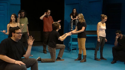 A scene (among 57 scenes) from University theatre’s Love and information