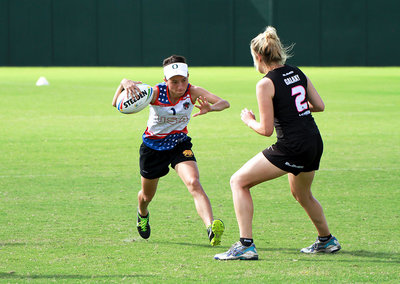 Erika Farias playing touch after Nationals in 2013 as a part of a USA Touch training camp.