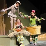 Isaiah Nixon (left), Megan Schenk and Clare McDonald in UT’s Comedy of Errors