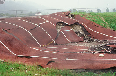 High school track in Taiwan hit by an earthquake