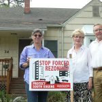 Members of South Willamette Neighbors are protesting the proposed rezoning. Photo courtesy Ralph McDonald.