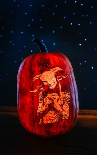 Kris Schaefer’s laser-carved pumpkin: ‘Fauning Over It’