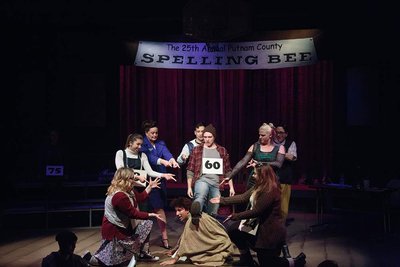The cast of The 25th Annual Putnam County Spelling Bee at Cottage Theatre