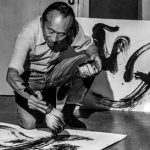 Artist Tyrus Wong at work