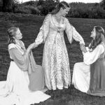 Lydia reynolds (left), Stephanie McCall and Isabella Lay in Love’s Labour’s Lost.