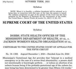 image of the Dobbs ruling