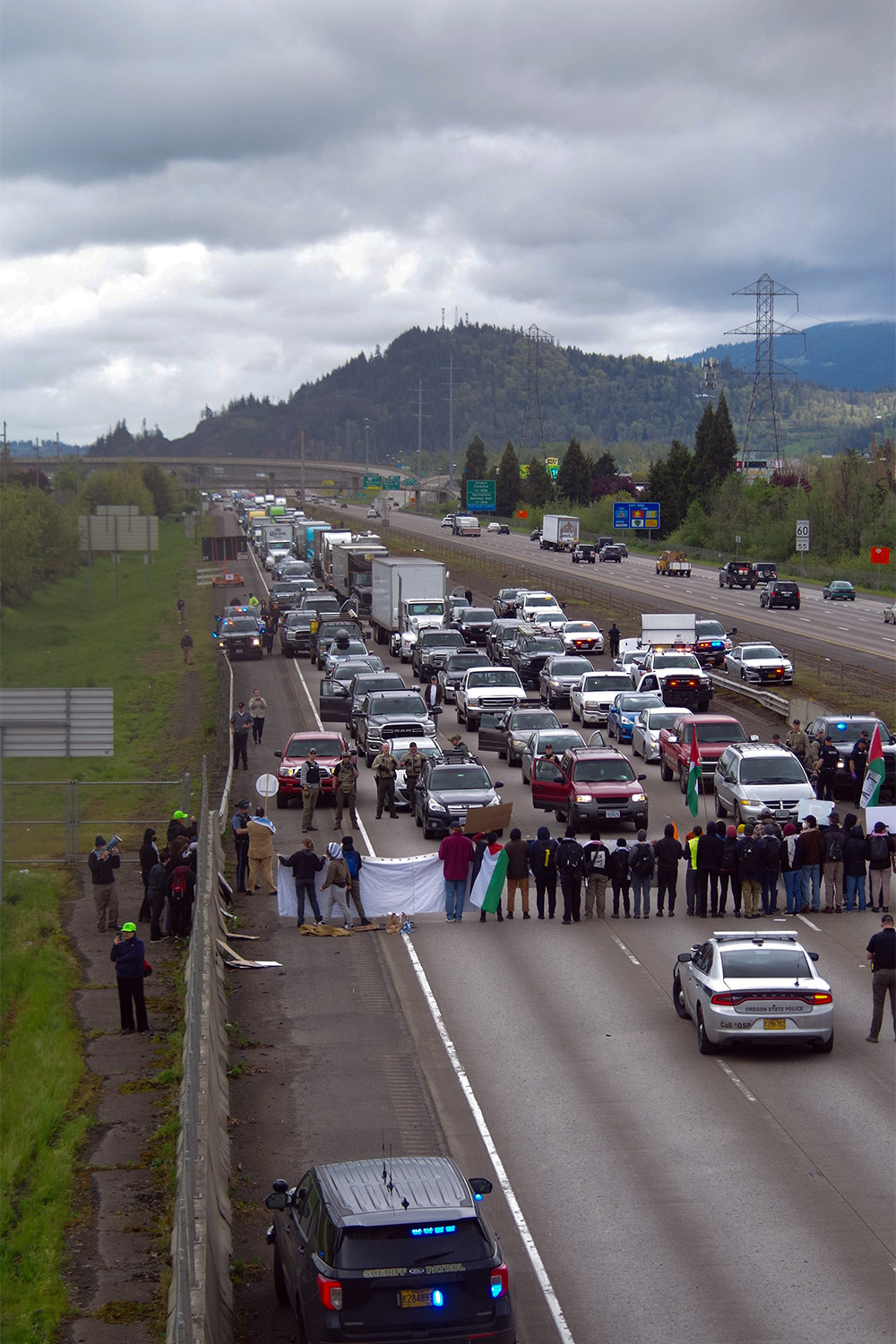 Protest Shuts Down I-5 South